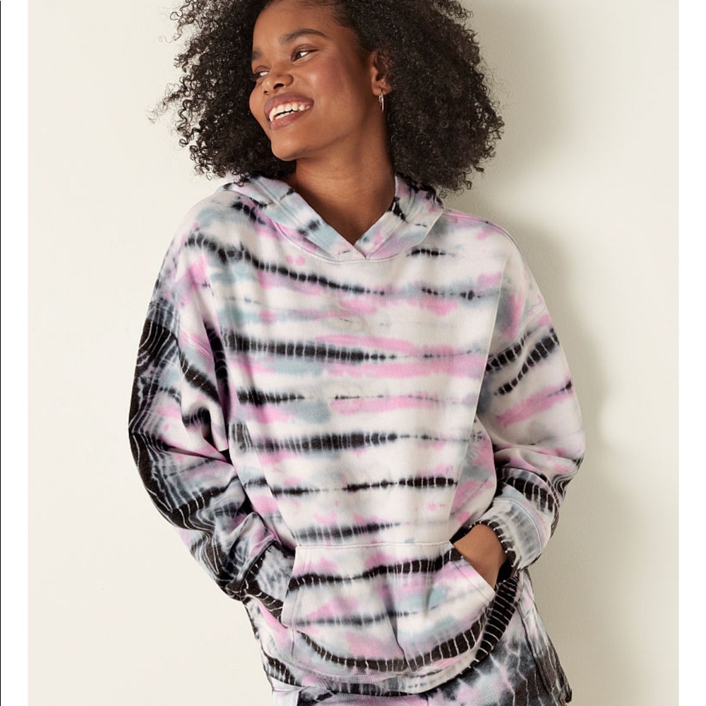 VS Pink tie dye hoodie pink/black